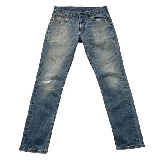 Levi's Blue Slim Fit Jeans with Faded Detailing 30 Waist 32 Length - Picture 1 of 15